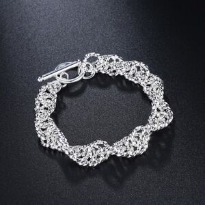 TOP DEALS, NEW, 18KT WHITE GOLF PLATED MESH BRACELET #2